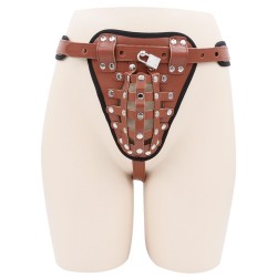 leather male chastity belt hemming