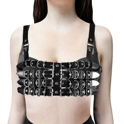 multi buckled bra harness sling vest for women