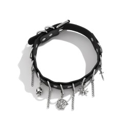 skull spider o ring buckled collar