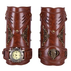 steampunk retro knight leather arm cuff