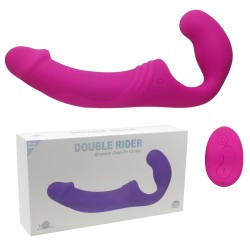 double rider strapless strap on vibrator wireless