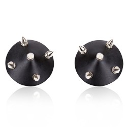 rivet front leather nipple pasties